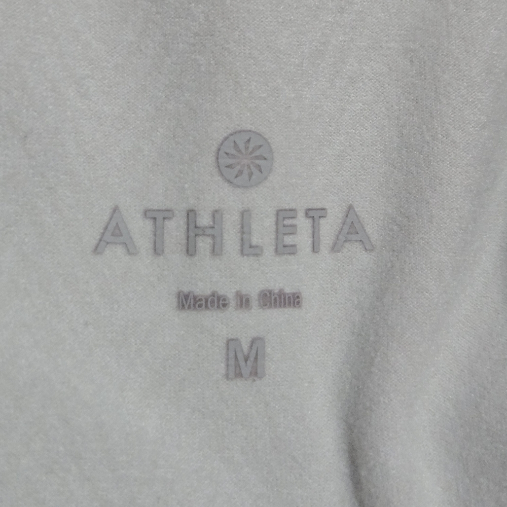 Athleta Womens Herringbone Print Pink Side Stripe Quarter Zip Pullover Medium - Picture 9 of 9
